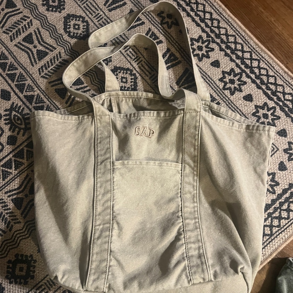 Gap Logo Cotton Tote Khaki
